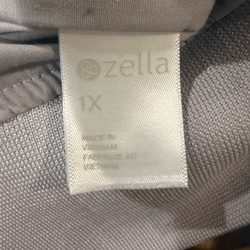 Zella Metallic Satin Bomber Jacket Gray Ruched Sleeves Size 1X - Picture 4 of 5